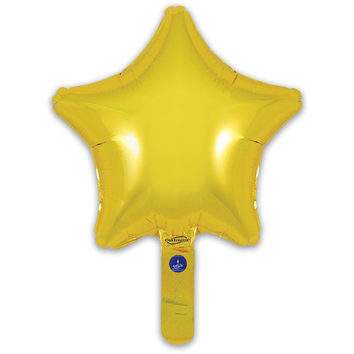 Gold Star Air Fill Foil Balloon 23cm / 9 in - Pack of 5 | Partyrama