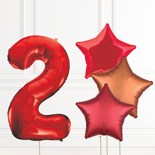 Inflated Red Birthday Balloon Numbers Product Image