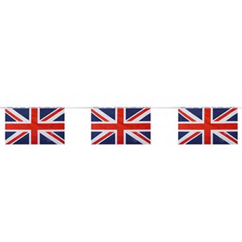 Union Jack Fabric Flag Bunting 37m (10 x 3.7m) | Partyrama