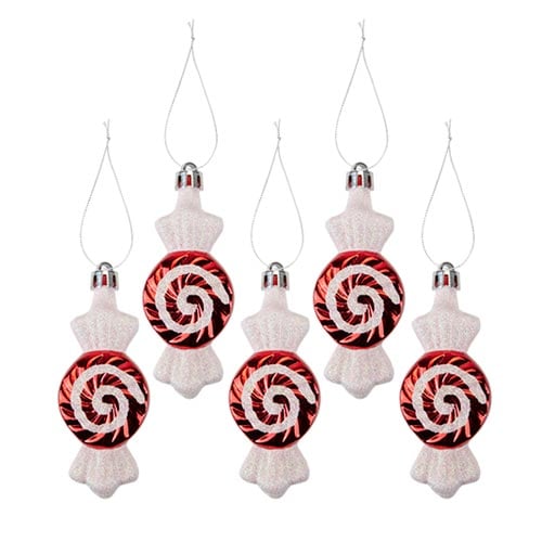 Christmas Red & White Glitter Candy Cane Sweets Hanging Tree ...