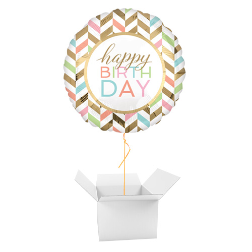 Pastel Happy Birthday Confetti Fun Foil Helium Giant Balloon - Inflated ...