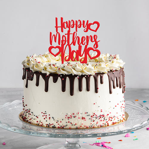 Sodasos 6 Pack Acrylic Gold Happy Mother's Day Cake Topper - Double Sided Glitter Cupcake Decor