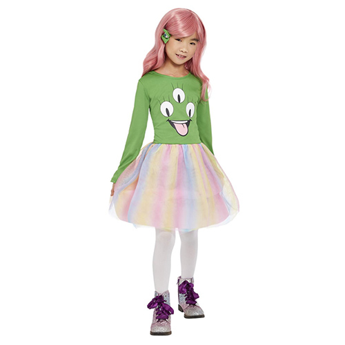 Cute Pastel Alien Girls Fancy Dress Costume Kids Large Age 10-12