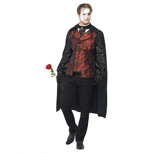 Dark Opera Masquerade Fancy Dress Costume Adult Mens Large | Partyrama