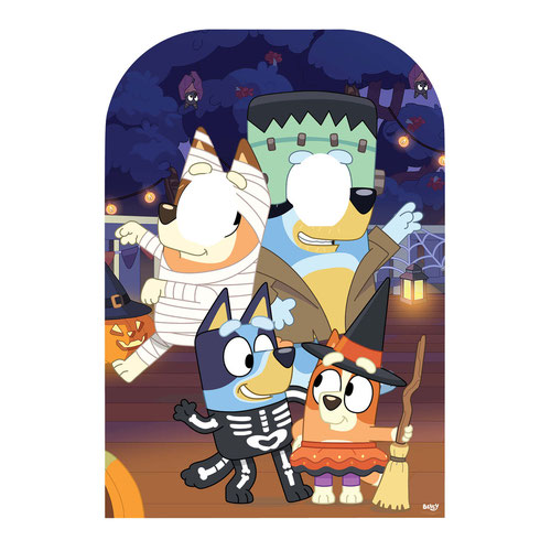 Décoration Halloween Bluey - Stand-up En Carton Famille Heeler - Accessoire Fête Et Photo - Neuf