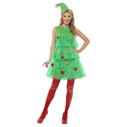 Christmas Tree Tutu Fancy Dress Costume Ladies Large - UK 16-18 | Partyrama