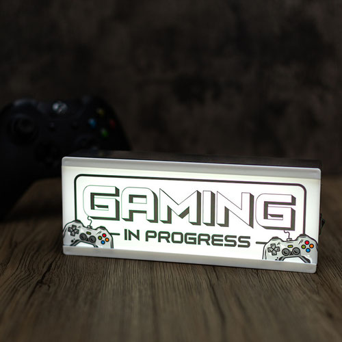 Gaming In Progress Game Controller LED Light Box Room Sign | Partyrama