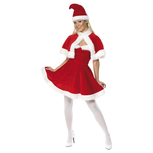Miss Santa Claus Christmas Fancy Dress Costume Ladies Medium UK