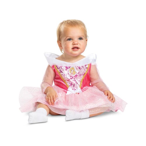 strapless open back dress Princess Aurora dress cartoon pattern for girls kids toddler – Cosplayrr main image 1