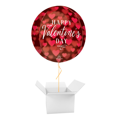 Happy Valentine's Day Romantic Glow Hearts Orbz Foil Helium Balloon ...