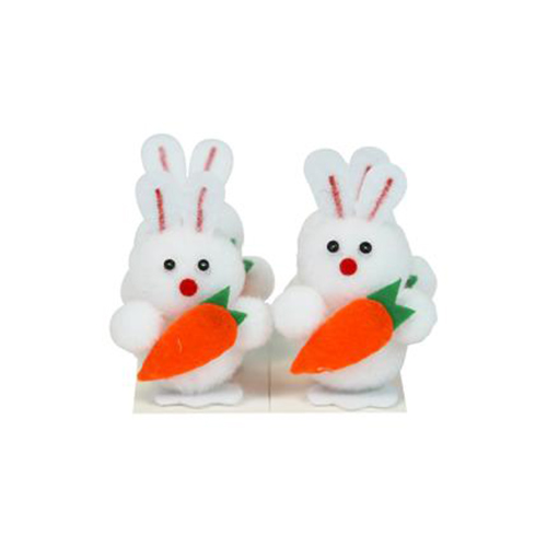 Bunny Rabbits with Carrots Easter Decorations - Pack of 4 | Partyrama