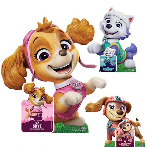 Skye, Liberty and Everest Paw Patrol Cardboard Cutouts Decoration Pack