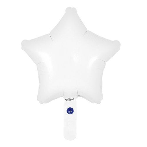 Matte White Star Air Fill Foil Balloon 23cm / 9 in - Pack of 5 | Partyrama