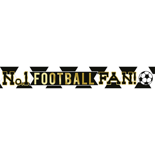 Black & White No. 1 Football Fan Foil Banner 2.7m | Partyrama