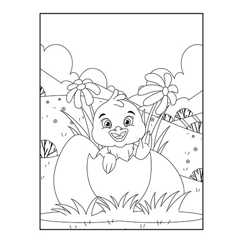 Hatching Chick Easter A4 Colouring Sheet | Partyrama