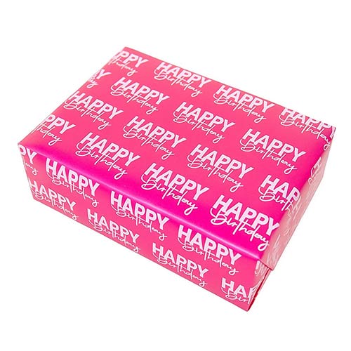 Hot Pink Happy Birthday Gift Wrapping Paper Roll 3m Partyrama
