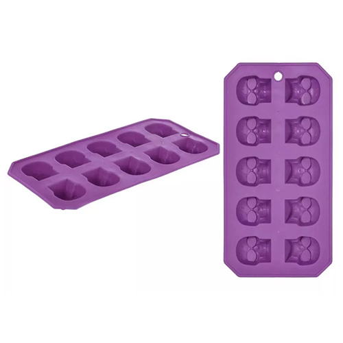 Purple Halloween Skull Plastic Ice Cube Tray | Partyrama