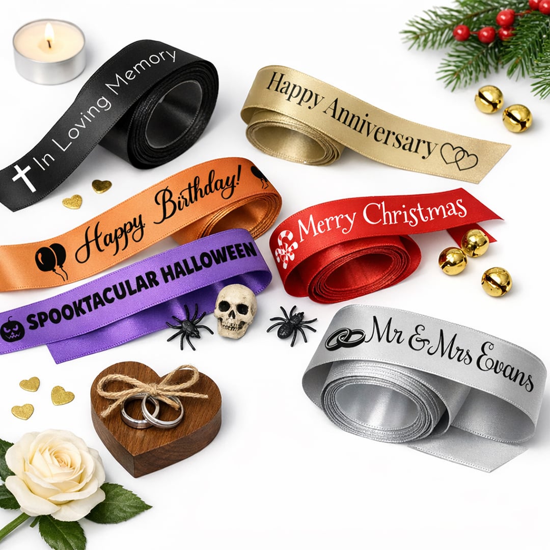 Personalised Ribbon Elan Single Faced Satin | Partyrama