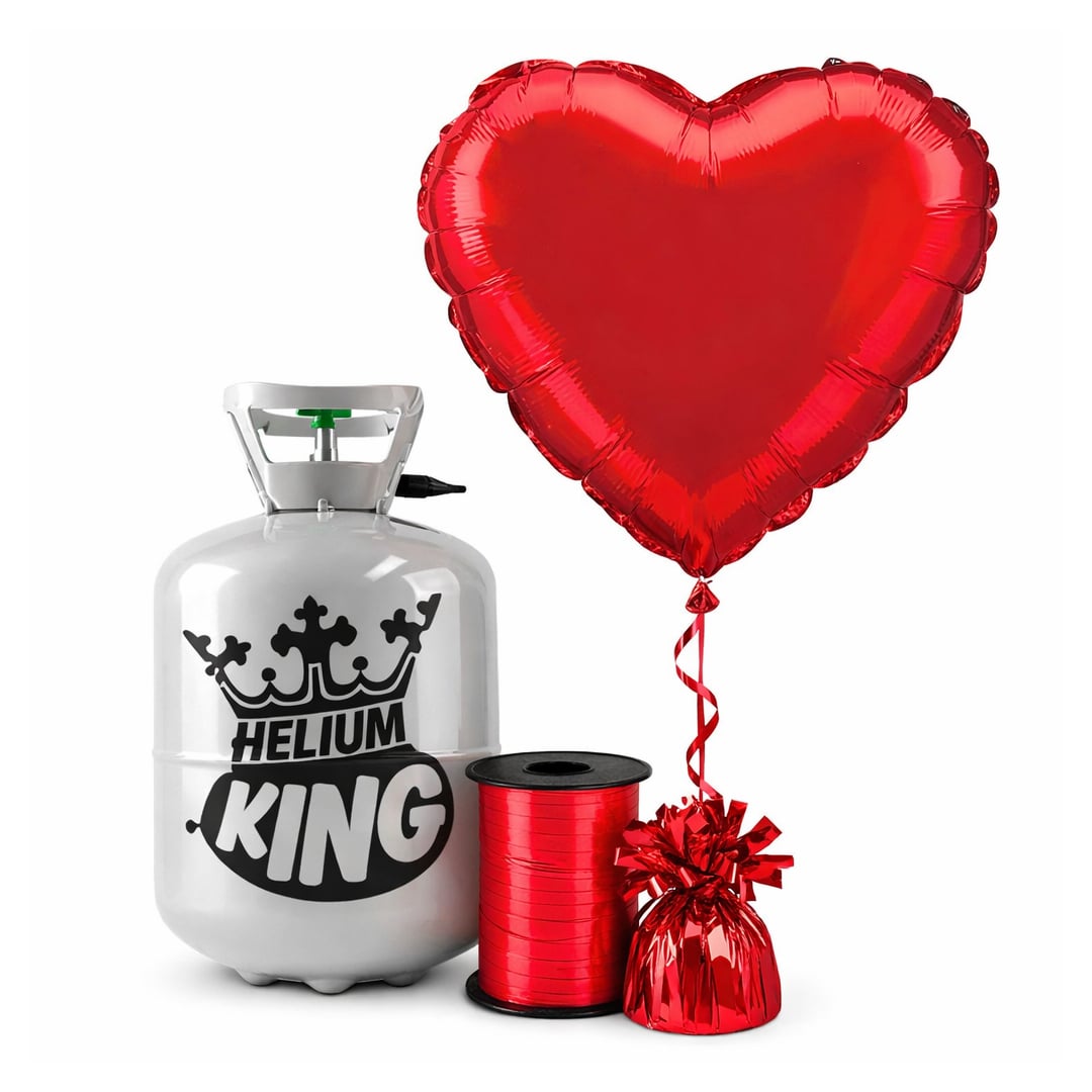 Valentine's Red Hearts Balloons with Large Helium Package | Partyrama