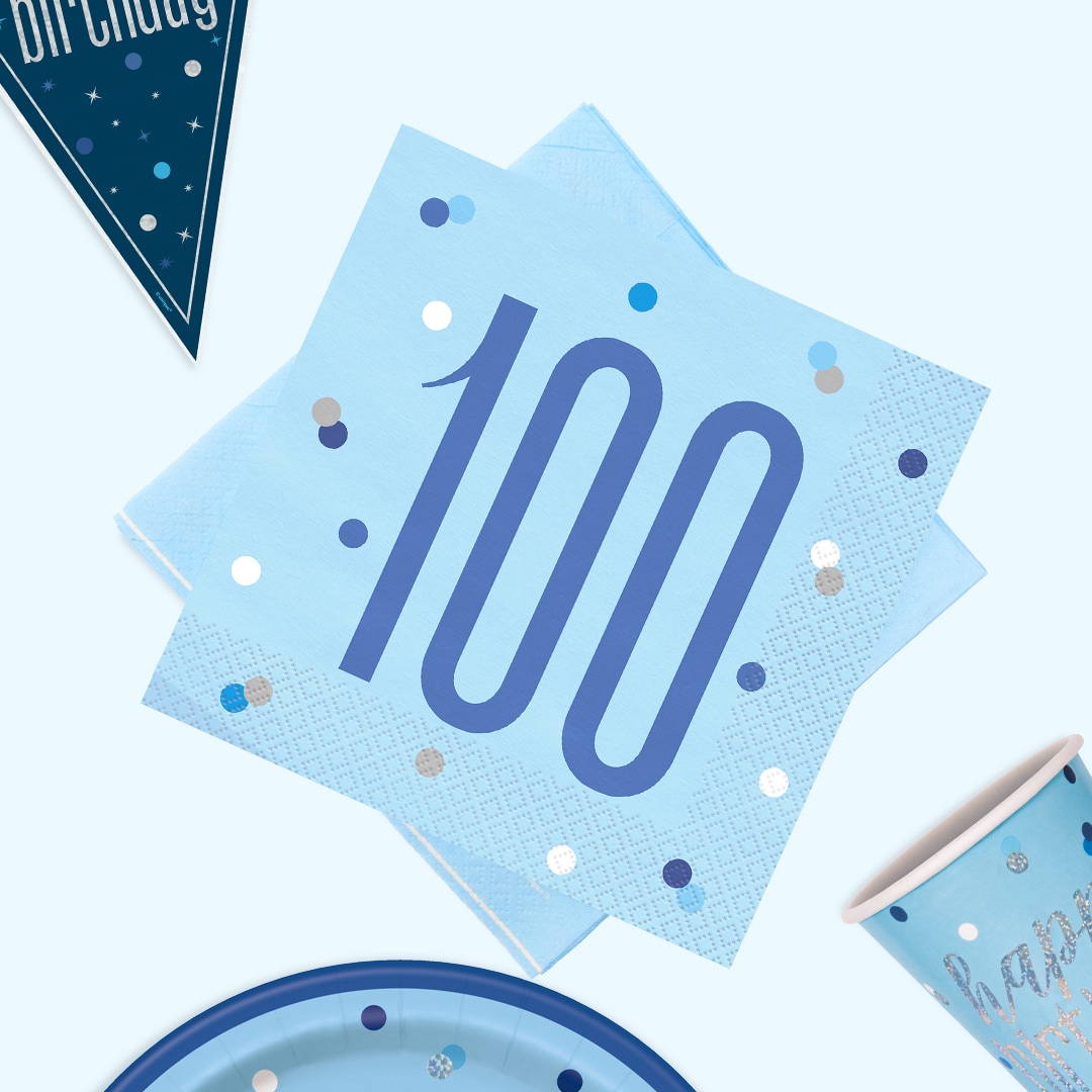 Blue Glitz 100th Birthday